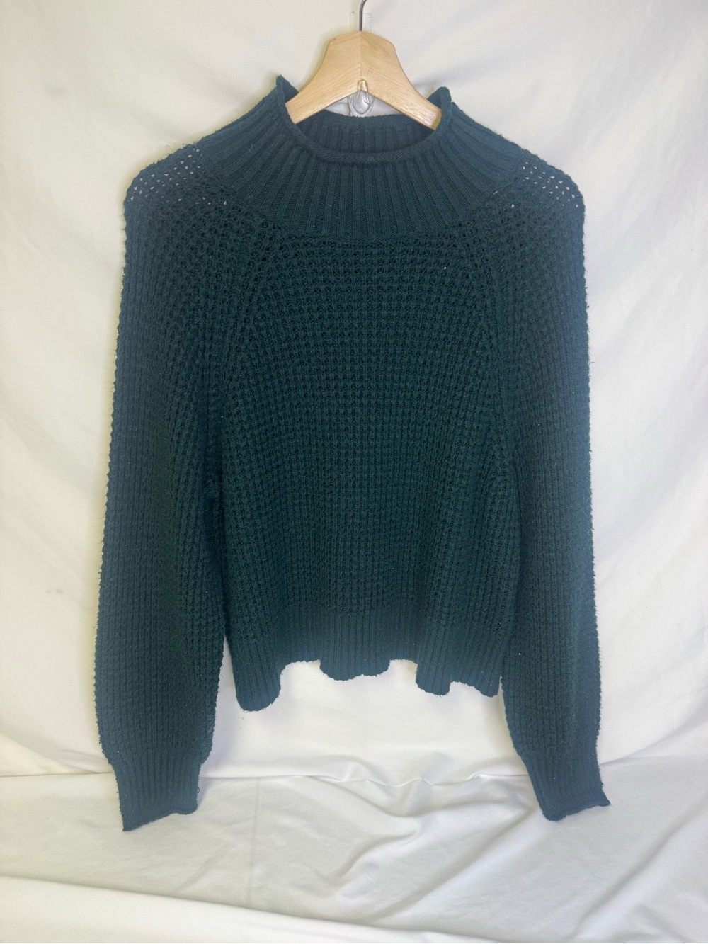 American Eagle Outfitters Dark Green Mock Neck Knit Sweater